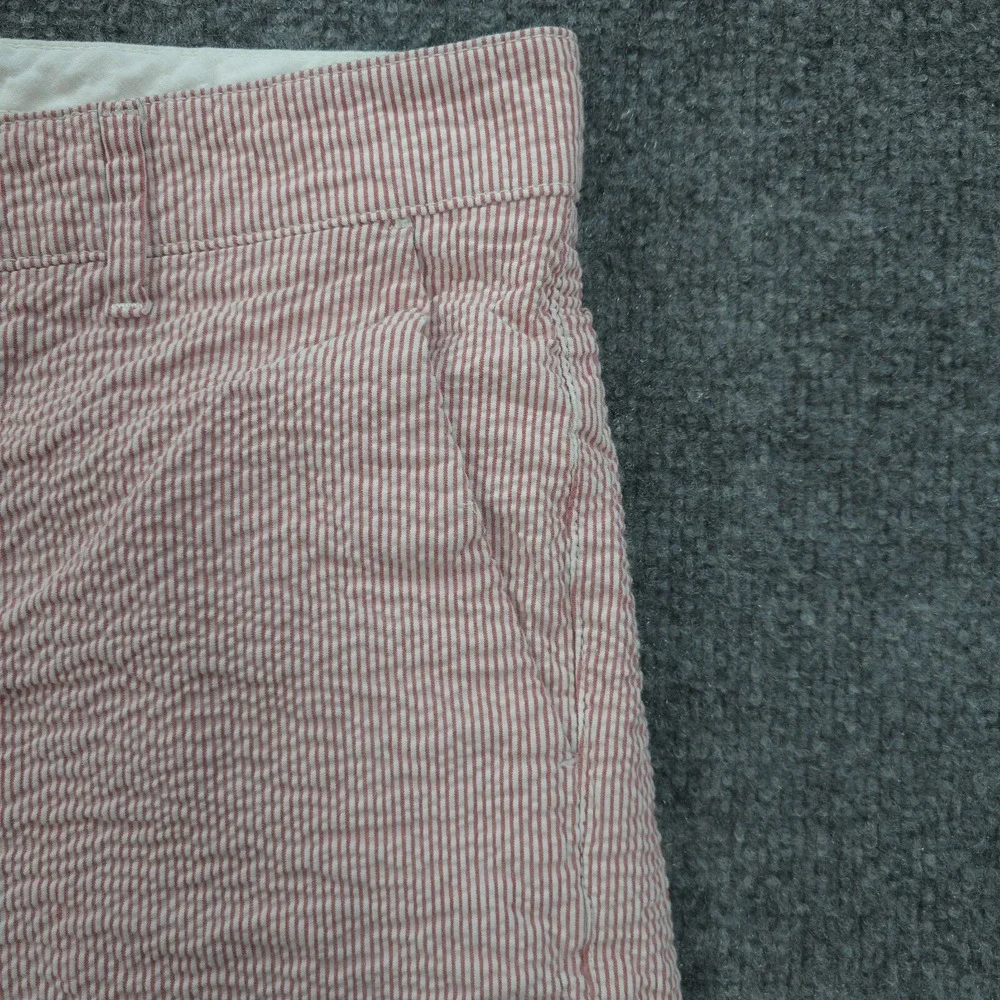 Luigi Fusaro Shorts Mens TG 48 32 Pink Striped Seersucker Bermuda Italy Designer